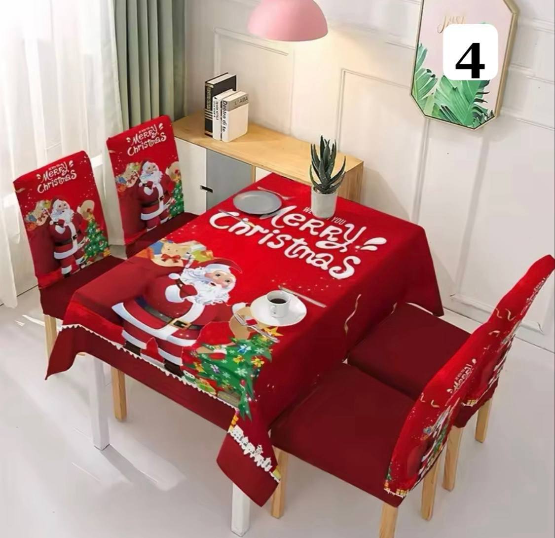 Set de 7 piezas (6 Fundas + 1 Mantel) Navideños