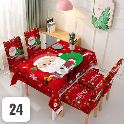 Set de 7 piezas (6 Fundas + 1 Mantel) Navideños