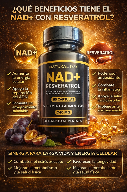 NAD + RESVERATROL NATURAL DAY 60 CAP ORIGINAL