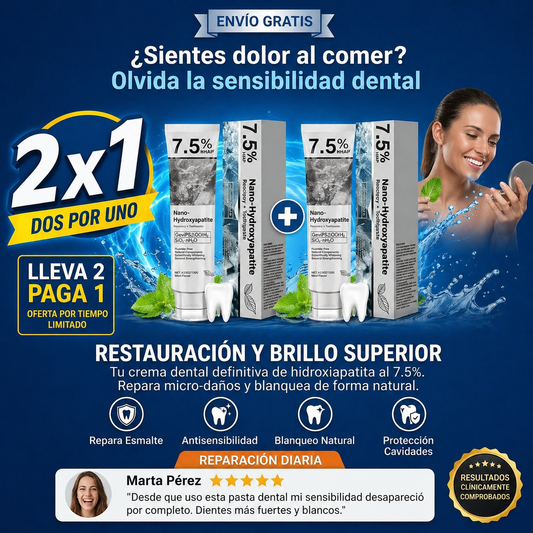 ✨ 2x1 Crema Dental Blanqueadora con Hidroxiapatita 7.5% ✨