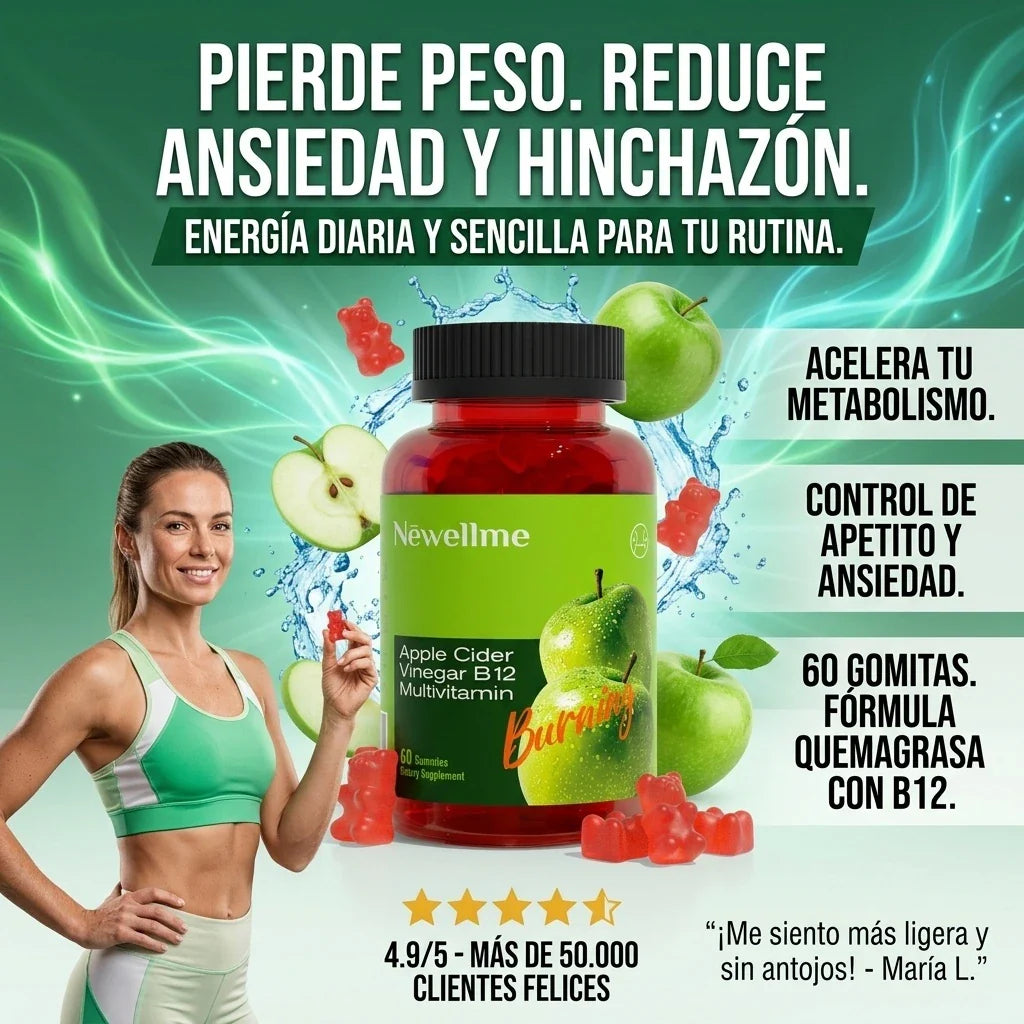 NEWELLME ® Gomitas de Vinagre de Manzana Original L1