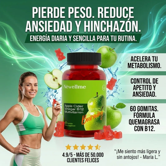 NEWELLME ® Gomitas de Vinagre de Manzana Original L1