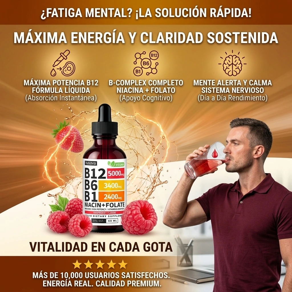 2X1SUPLEMENTO LÍQUIDO DE VITAMINA B12 NUSAVA